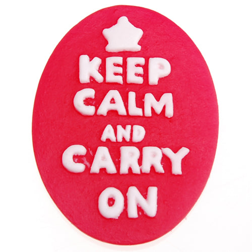 30*40MM Oval "KEEP CALM AND CARRY ON" Resin Flatback Cabochons,Red and White;sold 20pcs per pkg