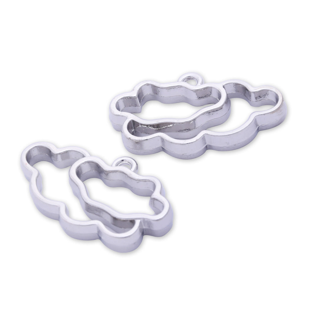 10 Silver Metal Clouds frame  21*15*4mm open back pendant  Zinc alloy accessories pendant trays Resin Setting Blanks