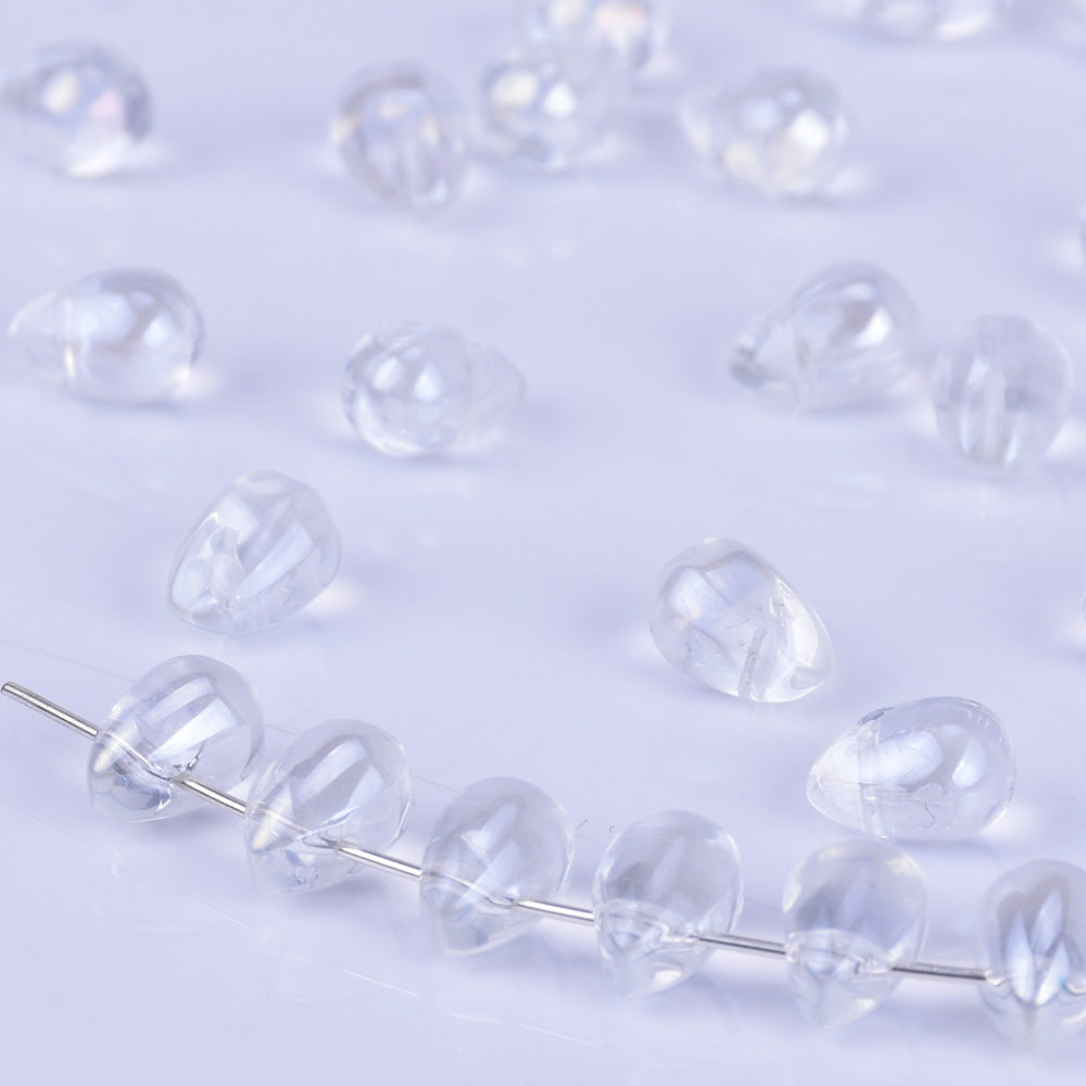 6*9mm Glass Teardrop Beads Czech beads Glass drop Beads Glass Beads Tiny Drops Seed Beads white 50pcs