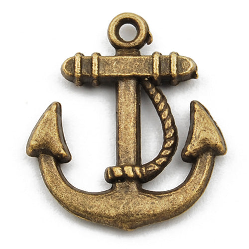 23*20mm Vintage antique bronze Zinc alloy Charms,anchor,sold 150 pcs per pkg