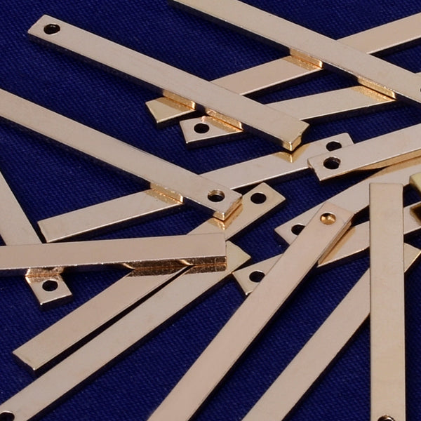 About 30*3*1MM tibetara® Brass Rectangle Stamping Blank Bar Ready to Stamp for personalization plated kc gold 20pcs