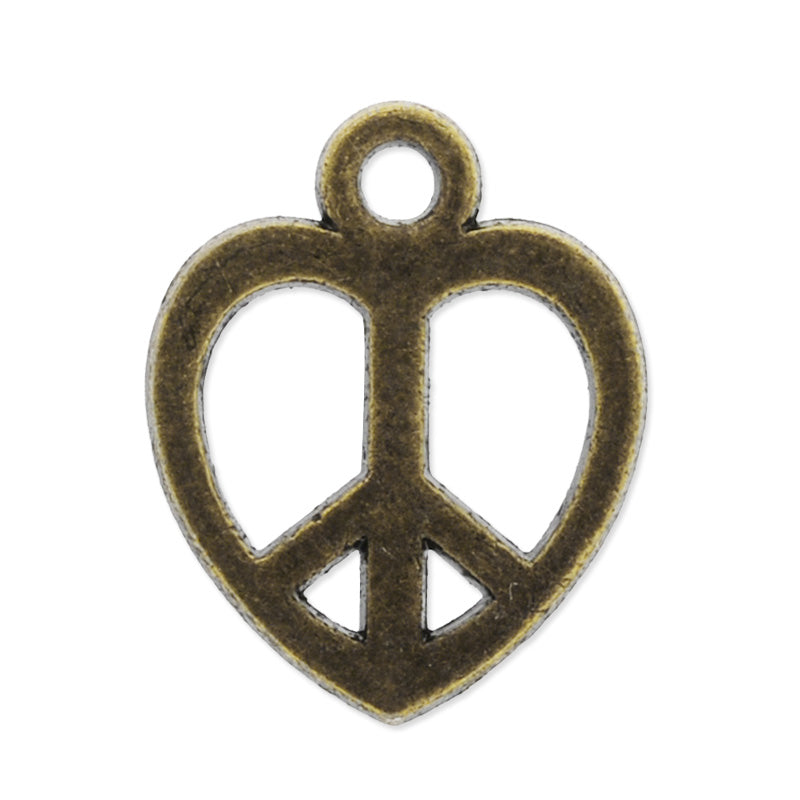 11.5x14mm antique bronze plated haning charms,peace symbol,zinc alloy filled,modern jewelry charms, 50pieces/lot