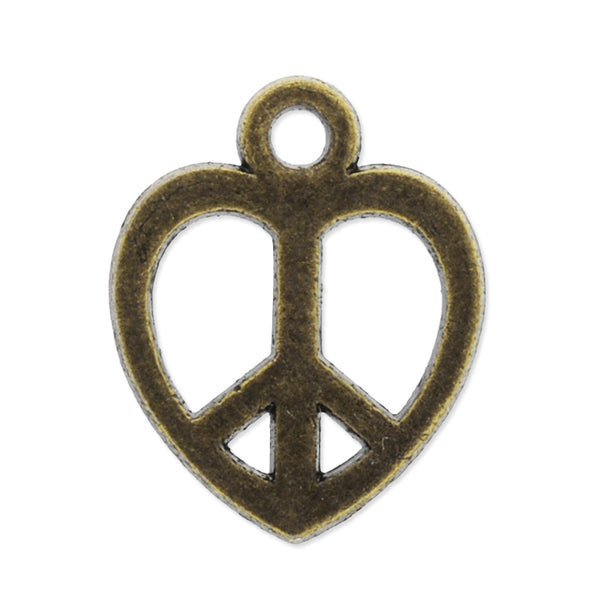 11.5x14mm antique bronze plated haning charms,peace symbol,zinc alloy filled,modern jewelry charms, 50pieces/lot