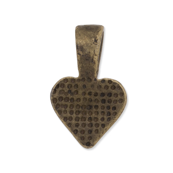9.5x15.5mmmm Vintage Heart Bails,Match Glue On Pendant Bails for Jewelry,Zinc Alloy Filled,Antique Bronze plated,50pcs/lot
