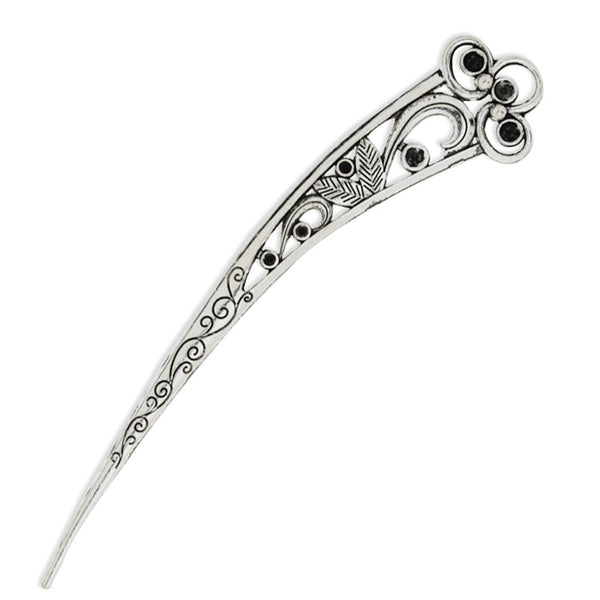 28.5x148mm Antique Silver Plated Hair Stick,Bosseyed Bent Metal Hair Stick/Accessories,Hair Sticks,10pieces/lot