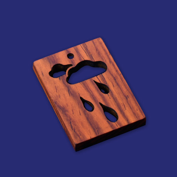 1 Rectangular frame Clouds and rain 34.5x24x4mm wooden pendant Resin Setting Blanks handmade wood resin jewelry