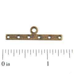 Metal End Bar,Six hole,30MM,Antique Bronz Plated,Sold 500 pcs per Pkg