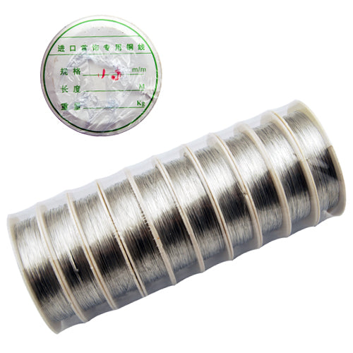 10M/Roll,0.4MM Thick Soft Brass Wire,Silver,Sold 10 Rolls Per Lot