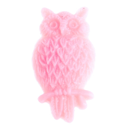 Owl Resin Flatback Cabochons,Pink;sold 50pcs per pkg