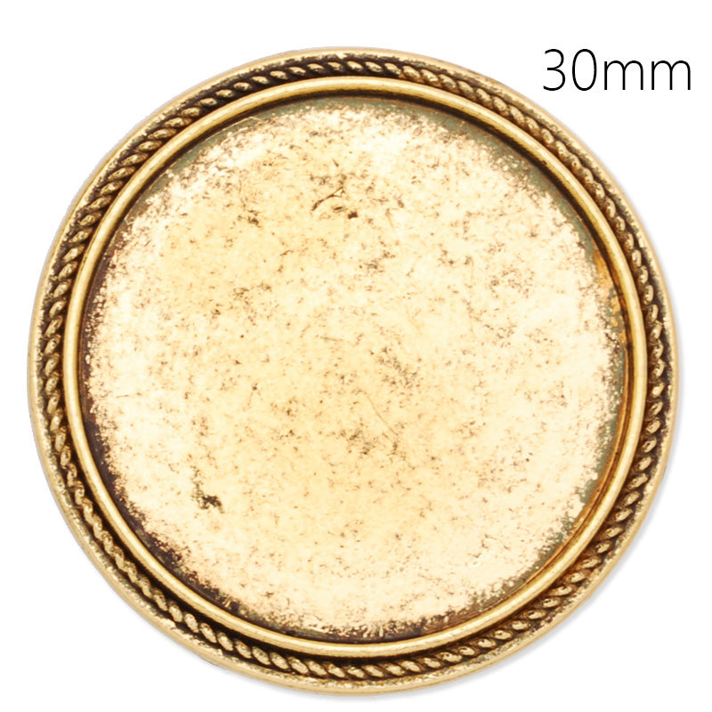 30mm anqitue gold plated brooch blank,brooch bezel,cemeo setting,zinc alloy,lead and nickle free,sold by 10pcs/lot