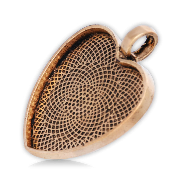 25MM(1inch) Antique gold Heart Pendant tray,zinc Alloy filled,20pcs/lot
