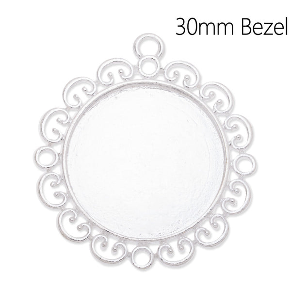 30mm Round pendant trays,zinc alloy filled,Silver plated,20pcs/lot