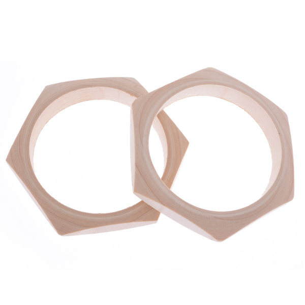 66mm Wooden bracelet unfinished wooden bracelet unpainted bracelet raw wood bangle Friendly DIY Jewelry Supply  2pcs