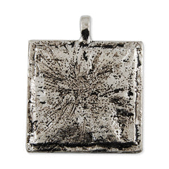 20 Antique Silver Square Zinc Alloy Cameo Cabochon Base Setting Pendants;fit 25mm cabochon