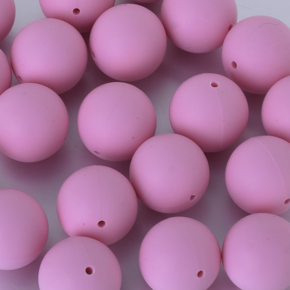 15mm Round Loose Silicone Beads 100% Food Grade Silicone Beads Teething Chew Rosary for Baby & Children pink 20pcs