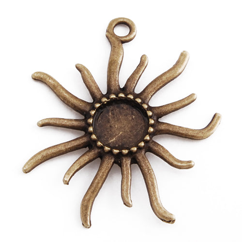 Antique Bronze Plated Starfish Pendant trays,lead and nickle free,fit 12mm round glass cabocon,sold 20pcs per pkg