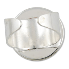 20mm Round Adjustable Shallow bottom Silver plated Ring Base Setting Pendants With 20 MM round Pad,Sold 20PCS Per Package