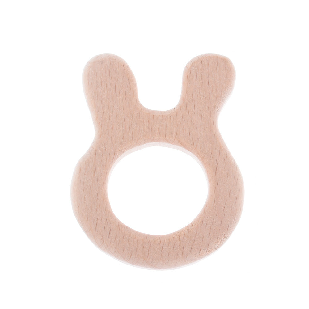 48*60mm Baby Teething Toy Wooden Teether First baby toys Handmade Baby toy Jewelry Wooden rabbit shape 2pcs 10187968