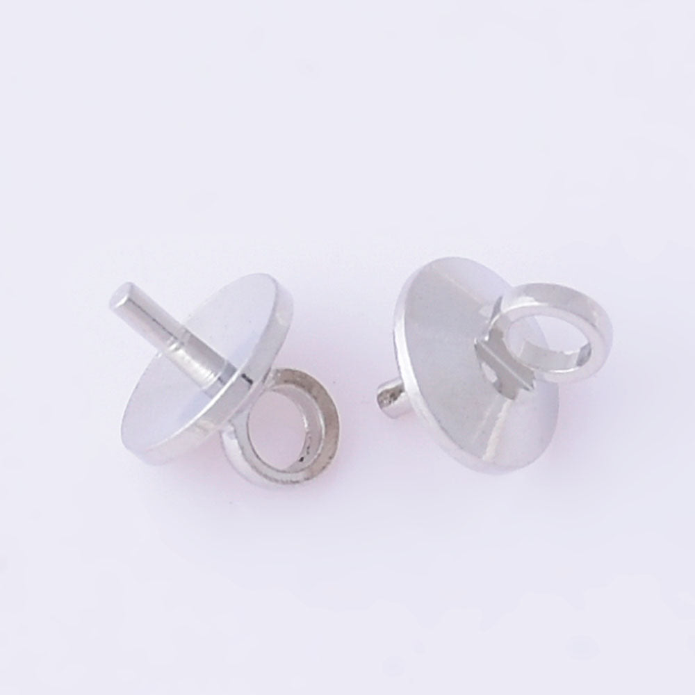 Glass Cap Buckle fit Mini Glass Bottle glass cap Glass bubble jewelry findings supply 6mm White K Alloy Aperture 1.5mm,50pcs 10172203