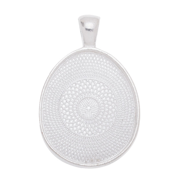 25x30mm Silver plated Bezel Base Setting Pendants, egg shape,Blank Pendant Trays,metal blanks for jewelry,sold 20pcs/lot