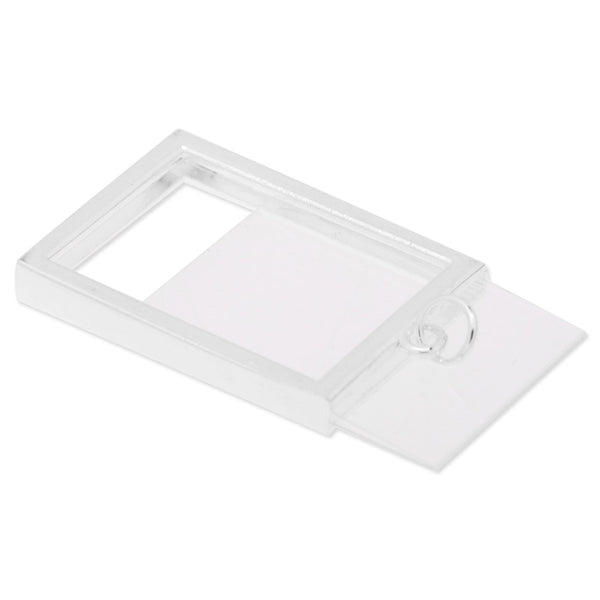 18x28mm(inside)Shine silver Photo Frame pendant with clear plastic cover,20pieces/lot