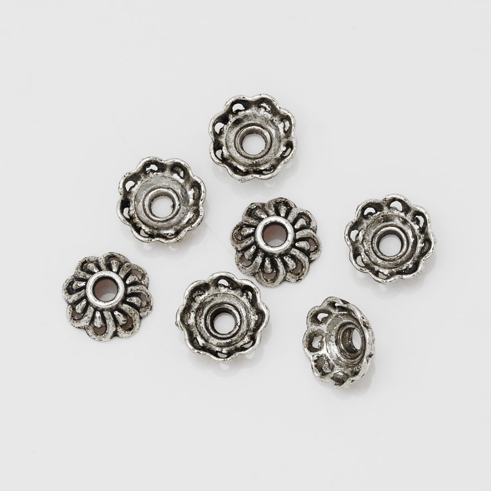 10mm Diy Bead Caps,Antique Silver Filigree Bead Caps,Jewelry Metal Findings,sold 100pcs/lot