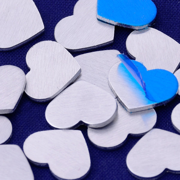 20pcs about 1/2"x1/2" tibetara® aluminum love heart Stamping supplies Metal Blank Fantastic Shine 18 Gauges
