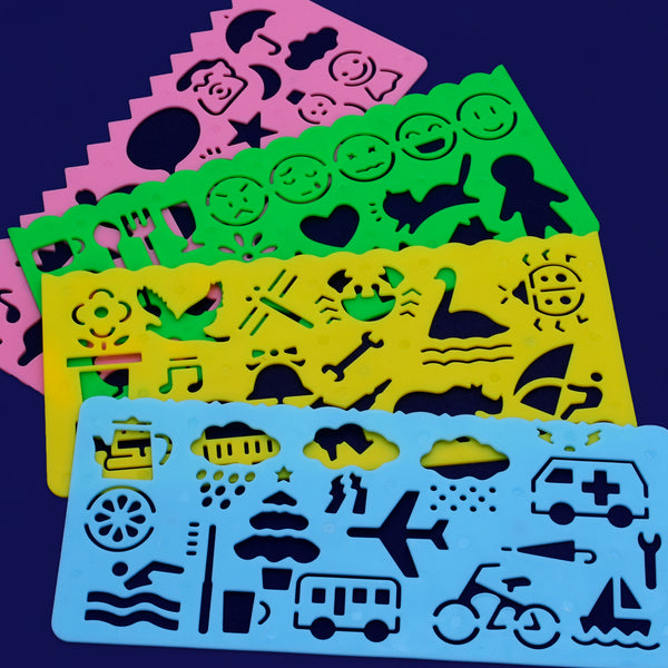 5.5x2.5 inch Set of 4 Plastic Stencils Kawaii Planner  scrabook supplies Planner and Craft Projects 1set