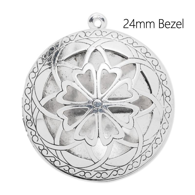 24mm Inner size Filigree Antique Silver Brass Round Lockets Pendant Victorian Style,Sold 10pcs/lot