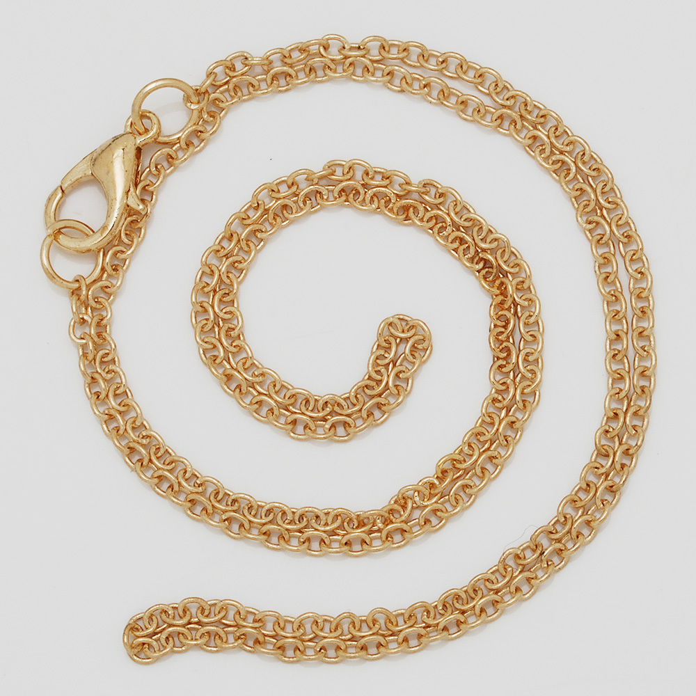 Great Quality 18＂2mm Finish Chain Necklace Chains Bulk For Pendant DIY jewelry Accessory Rose Gold 20Pcs