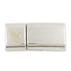 10 Sets Silver Open Rectangular Magnetic Buckle Clasp Closure Fastener for Leather Cord 25*12mm ( inside 9.3*4mm diameter )
