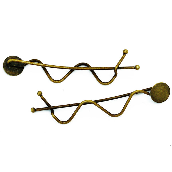 Antique Bronze bobby hair pin with 10mm round flat blank bezel,Minimalist Simple Hair slide,Metal hair barrette,20pcs/lot