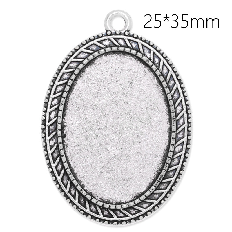 25x35mm Oval simple pendant tray,Zinc alloy filled,Antique silver plated,20pcs/lot