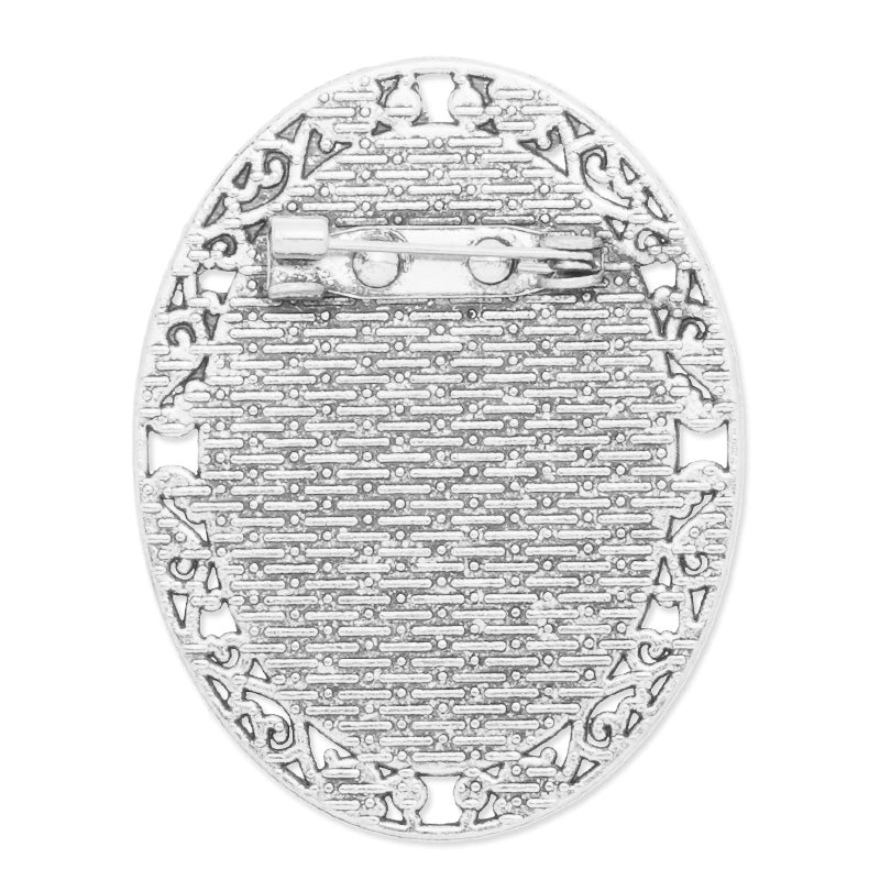 25x35mm anqitue silver plated oval brooch blank,brooch bezel,zinc alloy,lead and nickle free,sold by 10pcs/lot