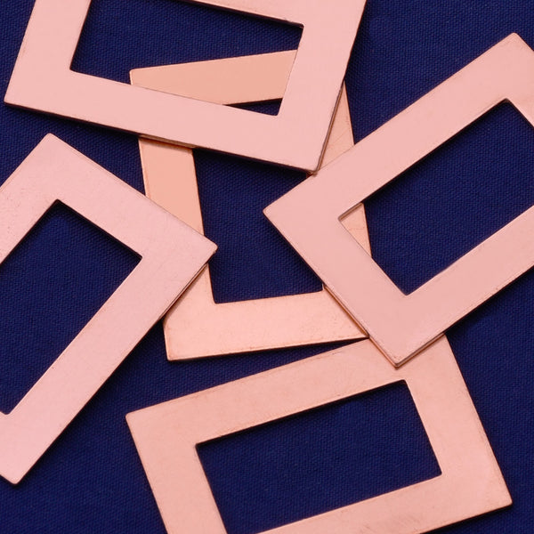 20pcs about 1"x1 1/2"tibetara® Copper rectangle Stamping supplies Metal Blank Fantastic Shine 18 Gauges