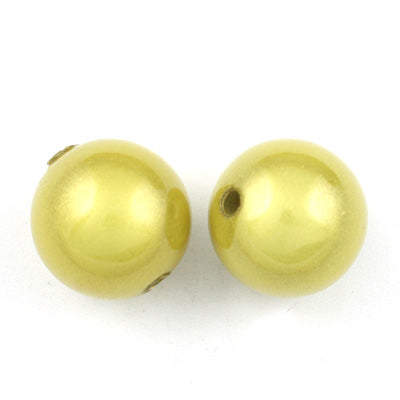 Top Quality 14mm Round Miracle Beads,Light Yellow,Sold per pkg of about 350 Pcs