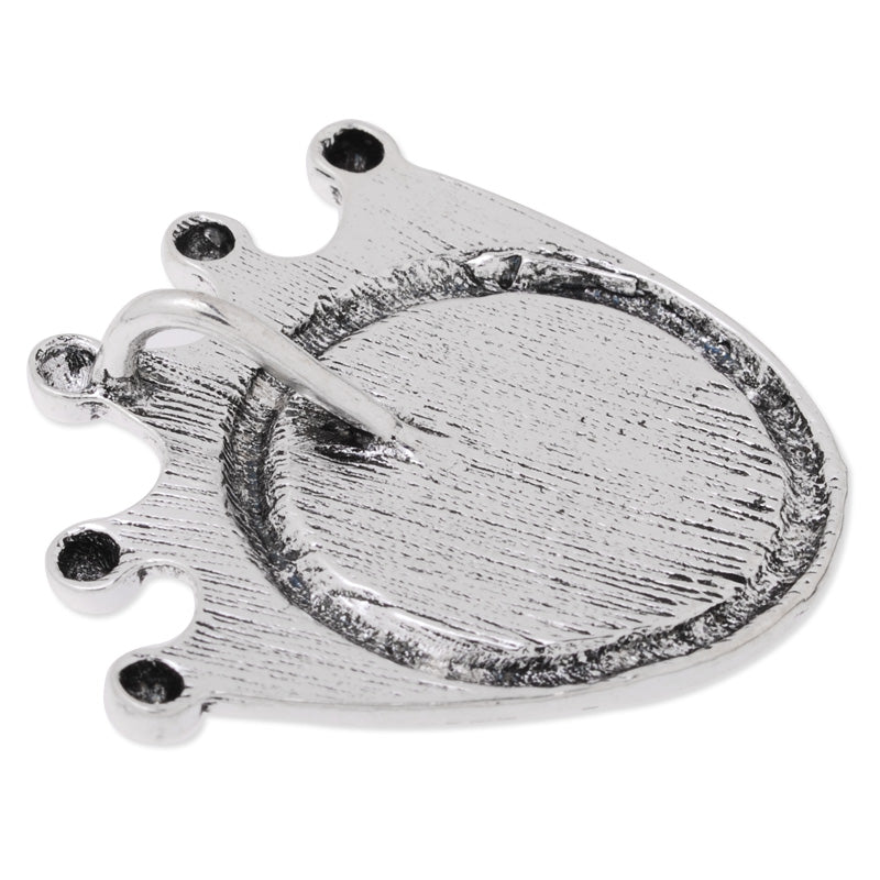 25mm(1inch) Round Crown pendant tray,Antique silver,zinc alloy metal,20Pieces/lot
