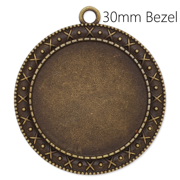 30mm Round simple Pendant tray,Zinc alloy filled,antique Bronze plated,20pcs/lot