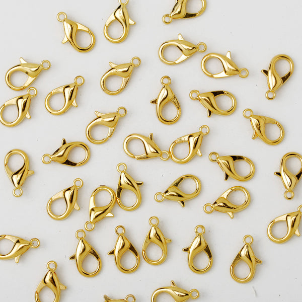 18mm Alloy Lobster Clasps Fastener Hooks Jewellery-making,18k gold 50pcs
