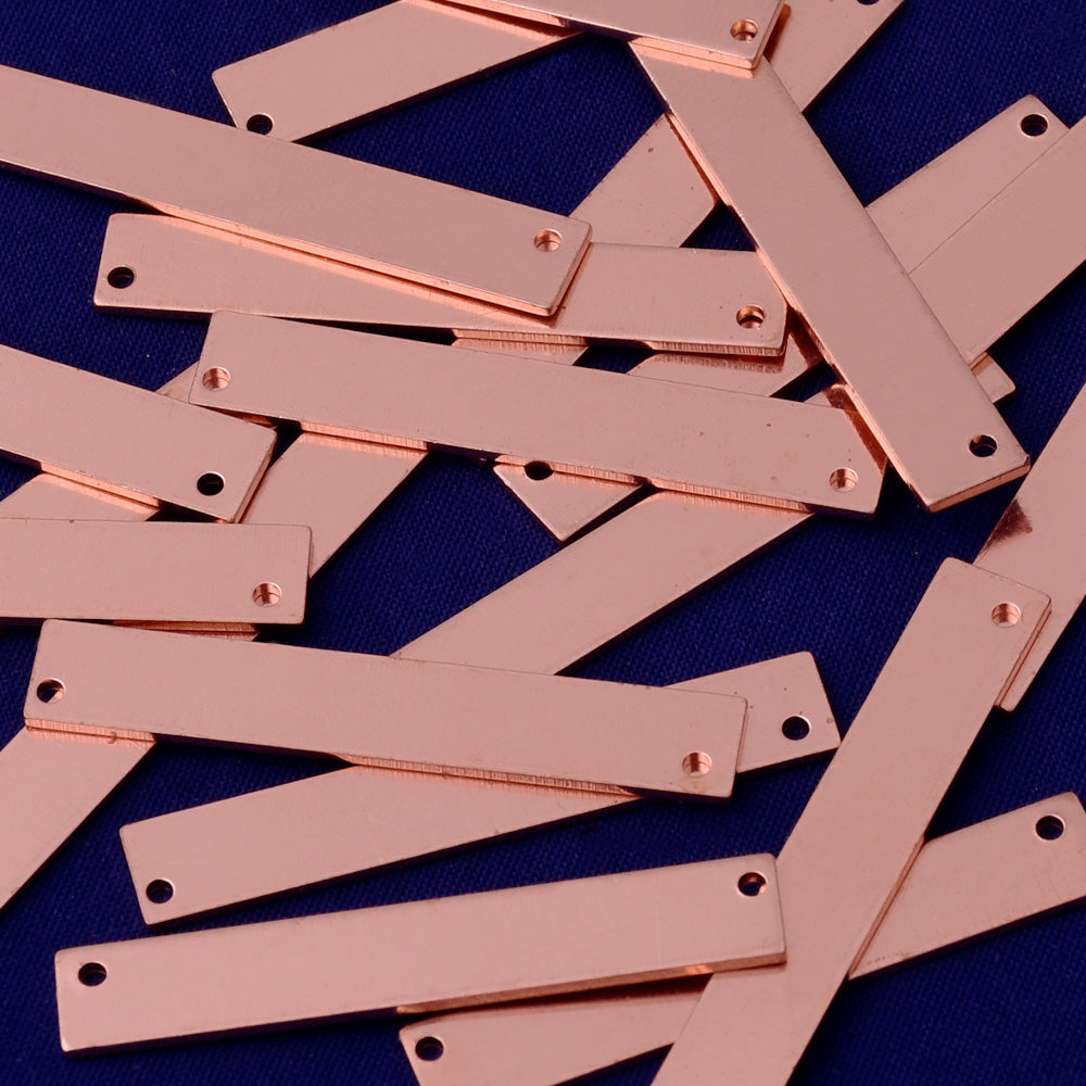 1 1/2"*1/4" Copper Stamping Blank two hole Hand Stamping Supplies 18 Gauges 20pcs 10175610
