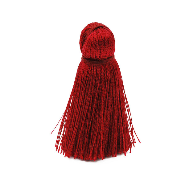 3cm Silky Tassels,Red Wine Fashion Mala Necklace Tassels, Handmade Jewelry Tassels, 20pcs/lot