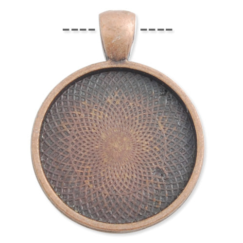 25 MM  Round Cameo Cabochon Base Setting Pendants,Antique Copper Plated,Sold 20 PCS Per Package