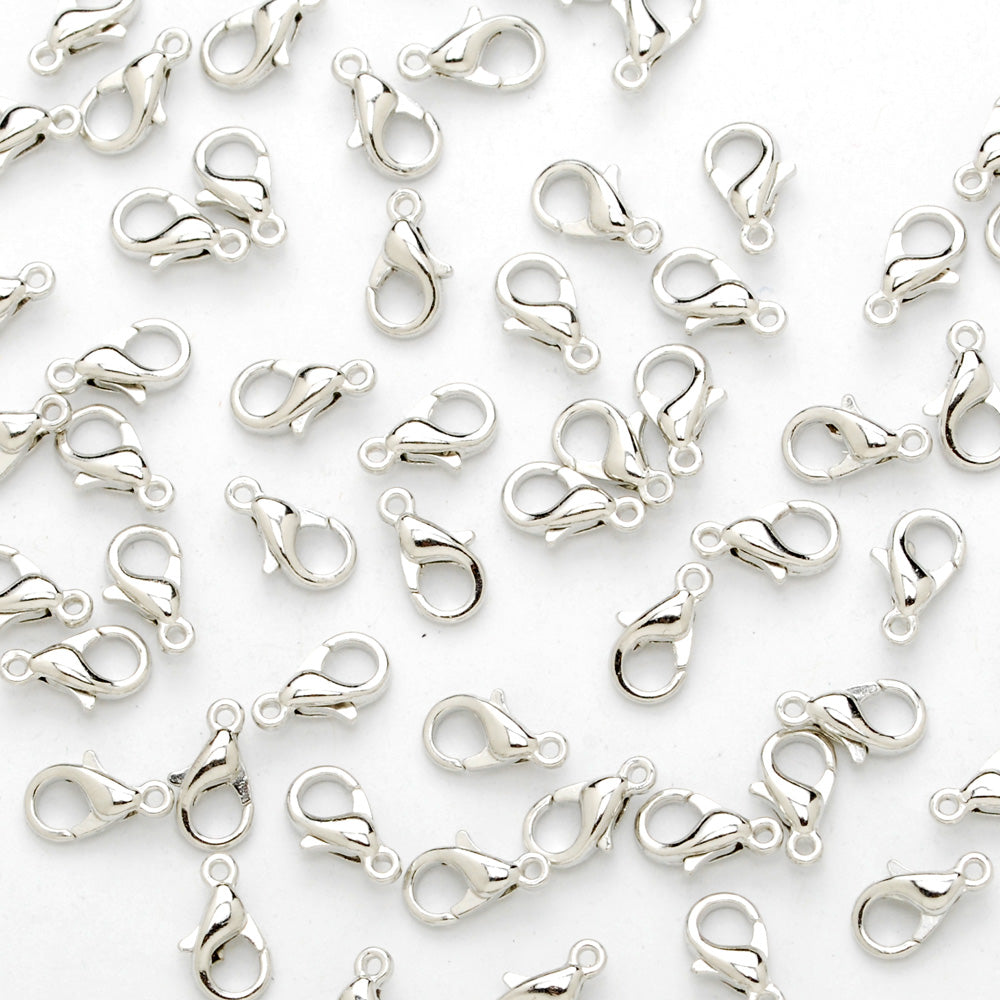 14mm lobster clasp alloy lobster clasps metal clasps necklace bracelet making supplies ,nickel color 100pcs