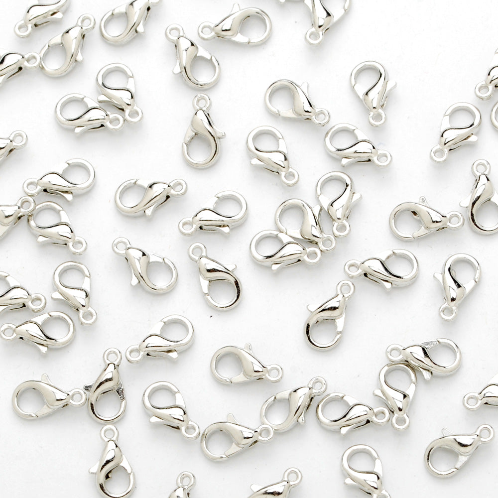 10mm Alloy Lobster Clasps Fastener Hooks Jewellery-making,nickel color 100pcs