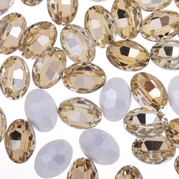 13x18mm Oval Pointed Back Rhinestones Glass Jewels point crystal Nail Art Craft Supply brown 50pcs 10183951