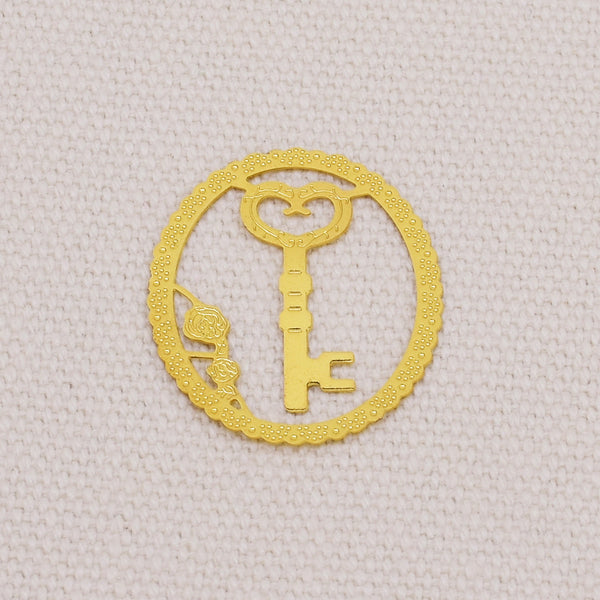 About 29*25mm metal Vintage bookmark clips Paper clips Planner Jewel clip Gold plated key 5pcs