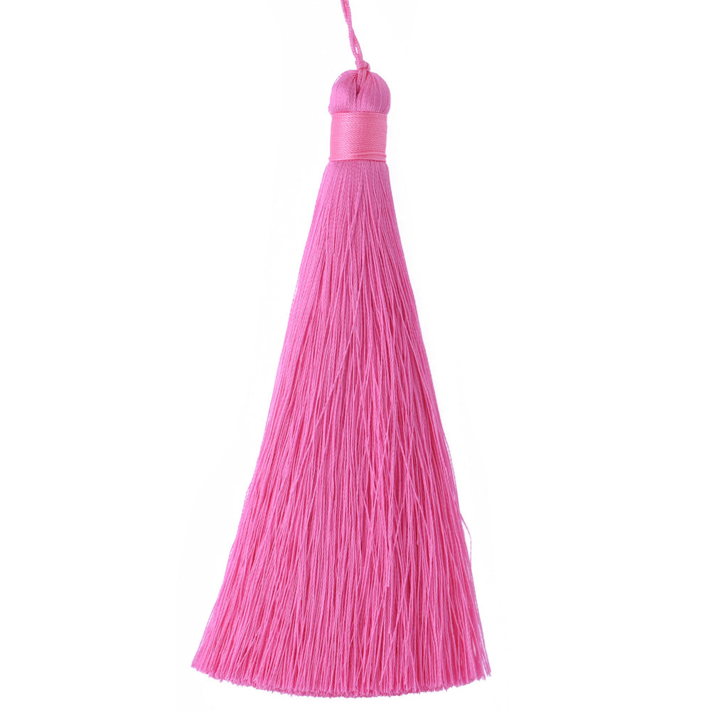 12cm Pink Color Silky Jewelry Tassels, Handmade Long Jewelry Making Tassels,Quality Fashion Tassels, 6pcs/lot