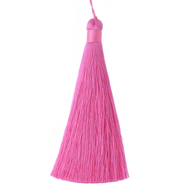 12cm Pink Color Silky Jewelry Tassels, Handmade Long Jewelry Making Tassels,Quality Fashion Tassels, 6pcs/lot