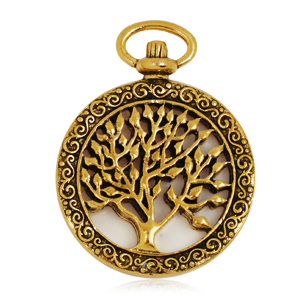 38*48mm Antique Gold Pocket Watch Pendant,Tree of Life Pendant,Steampunk Pendant,Necklace Pendant,sold 10pcs/lot