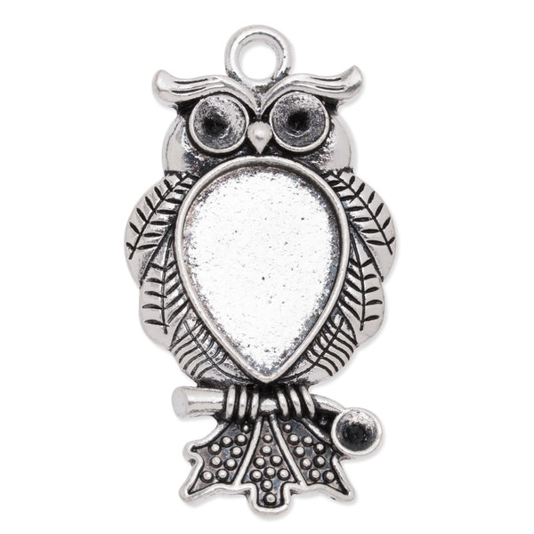 13x18mm(inside) drop Pendant trays,zinc alloy fillied,antique Silver plated,20pcs/lot